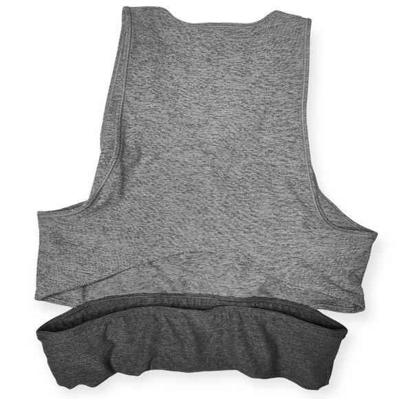 Outdoor Voices Grey Neutral Tri-Color Slashback Cutout Crop Top Size Small - Picture 2 of 7
